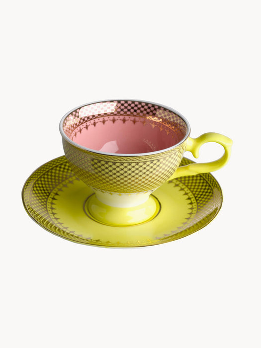 Grandma Espresso Cups with Saucers, Set of 4