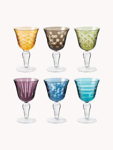 Cuttings Wine Glasses, Set of 6