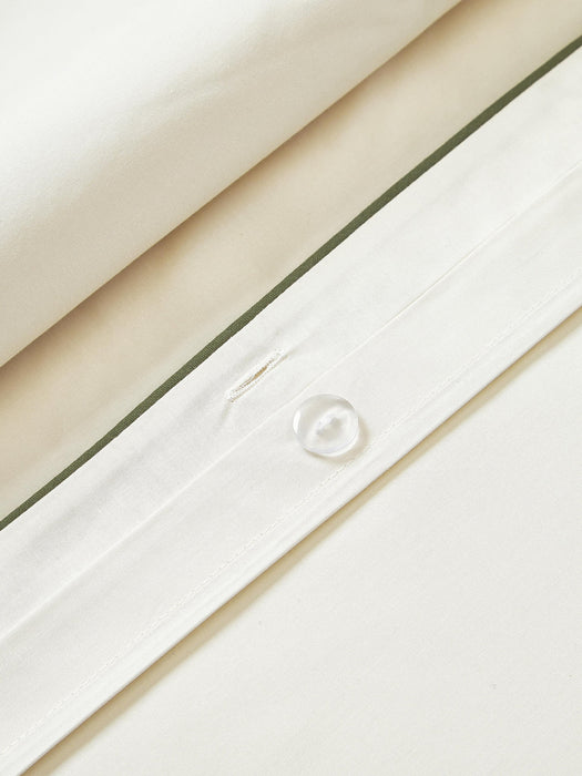 Daria Cotton Percale Duvet Cover with Piping