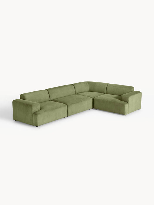 Melva Large Corduroy Corner Sofa (4-seater)