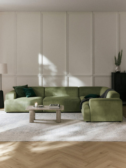 Melva Large Corduroy Corner Sofa (4-seater)