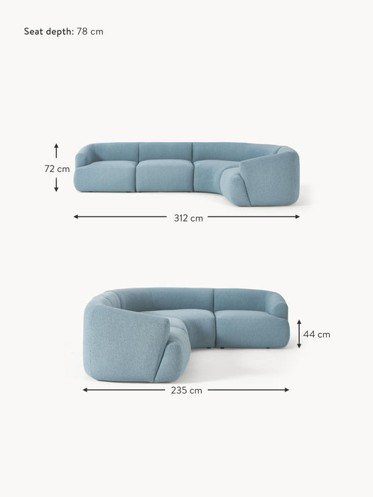 Modular Boucl Corner Sofa Sofia 4-seater