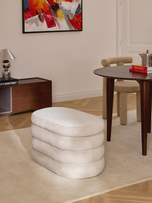 Small Velvet Upholstered Bench Alto with Storage Space