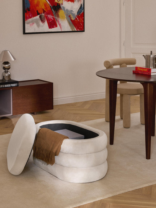 Small Velvet Upholstered Bench Alto with Storage Space