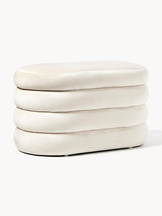 Small Velvet Upholstered Bench Alto with Storage Space