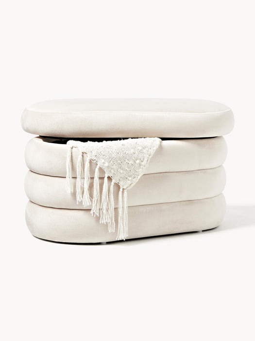 Small Velvet Upholstered Bench Alto with Storage Space