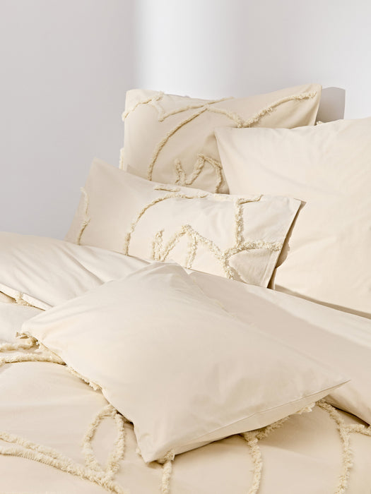 Cotton Percale Duvet Cover Madeline with Tufted Design
