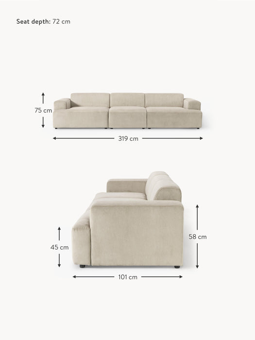 Corduroy Sofa Melva 4-seater