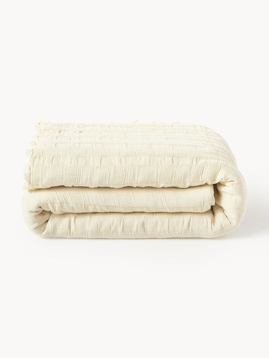 Muslin Bedspread Bethany with Fringes