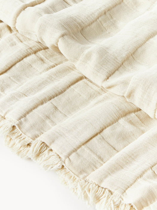 Bethany Muslin Bedspread with Fringes