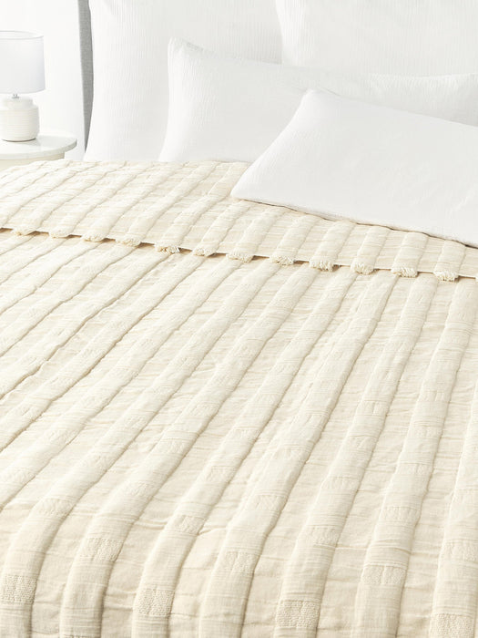 Bethany Muslin Bedspread with Fringes