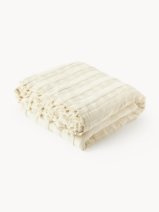 Bethany Muslin Bedspread with Fringes