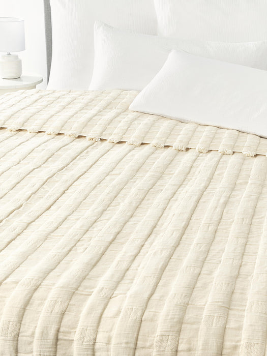 Muslin Bedspread Bethany with Fringes