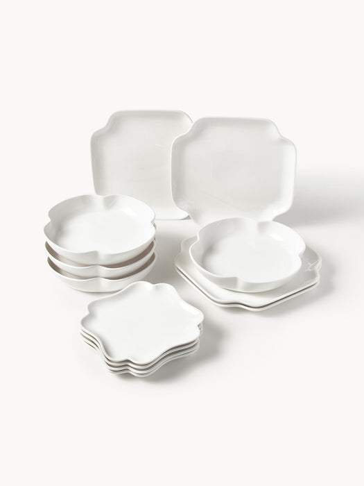 Porcelain Tableware Set Nera 4 People Set of 12