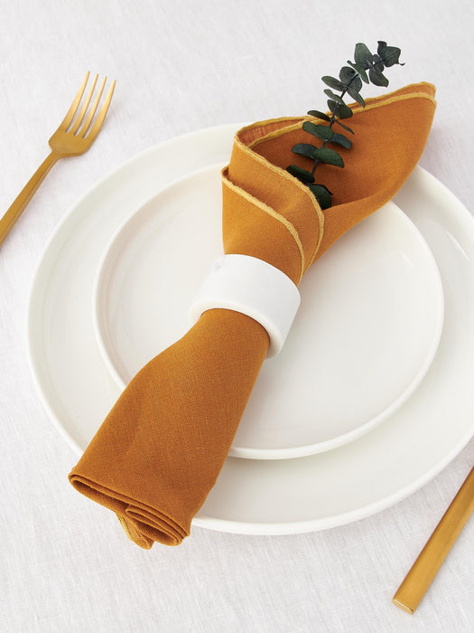 Linen Napkins Kennedy with Decorative Edging Set of 4