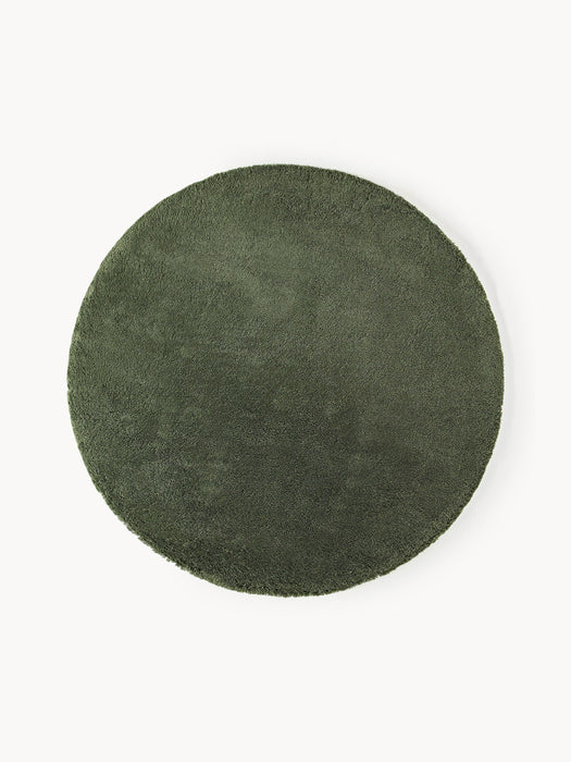 Round Fluffy High-Pile Rug Leighton