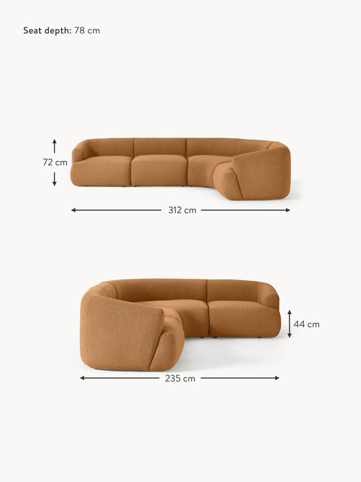 Modular Boucl Corner Sofa Sofia 4-seater