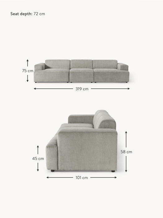 Corduroy Sofa Melva 4-seater