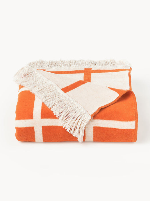 Edison Checked Reversible Throw with Fringed Hem