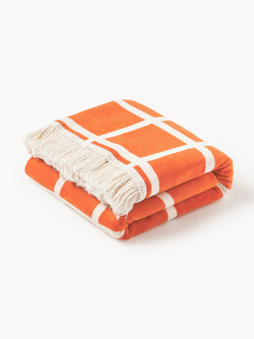 Edison Checked Reversible Throw with Fringed Hem