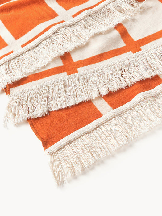 Edison Checked Reversible Throw with Fringed Hem