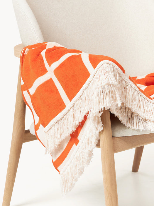Edison Checked Reversible Throw with Fringed Hem