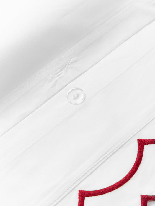 Atina Cotton Percale Duvet Cover with Wavy Hem