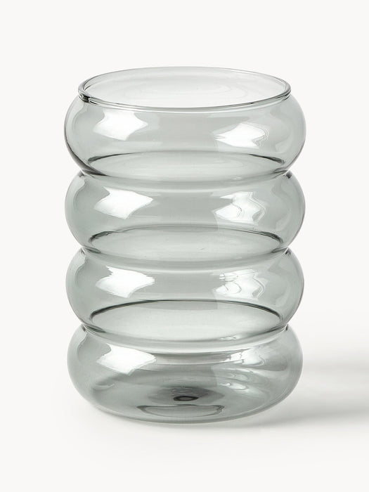 Mouth-Blown Borosilicate Tumblers Bubbly Set of 4