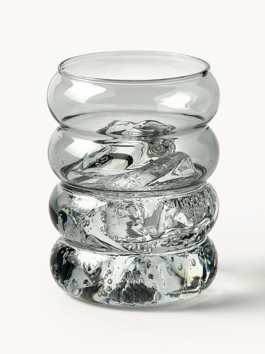 Mouth-Blown Borosilicate Tumblers Bubbly Set of 4