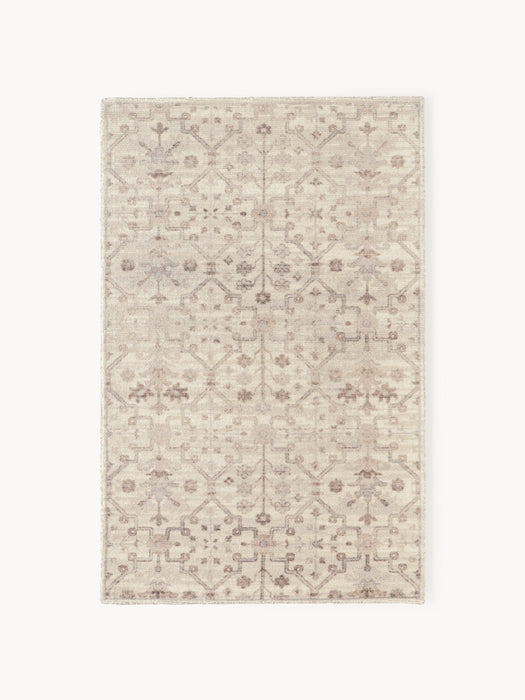 Hand-Woven Low-Pile Rug Rosalie with Ornaments
