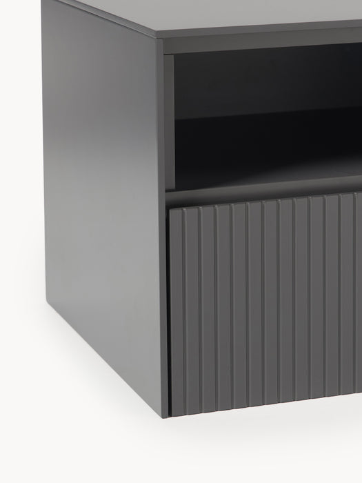 Wall-Mounted Bedside Table Shea with Ribbed Front