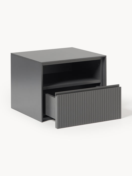 Wall-Mounted Bedside Table Shea with Ribbed Front