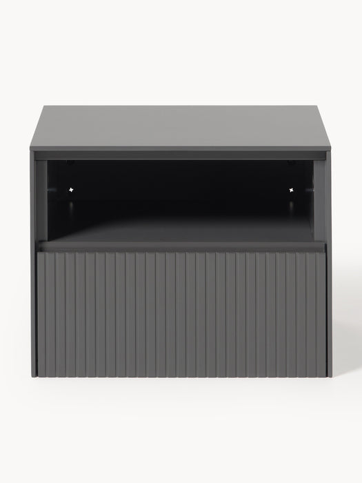 Wall-Mounted Bedside Table Shea with Ribbed Front