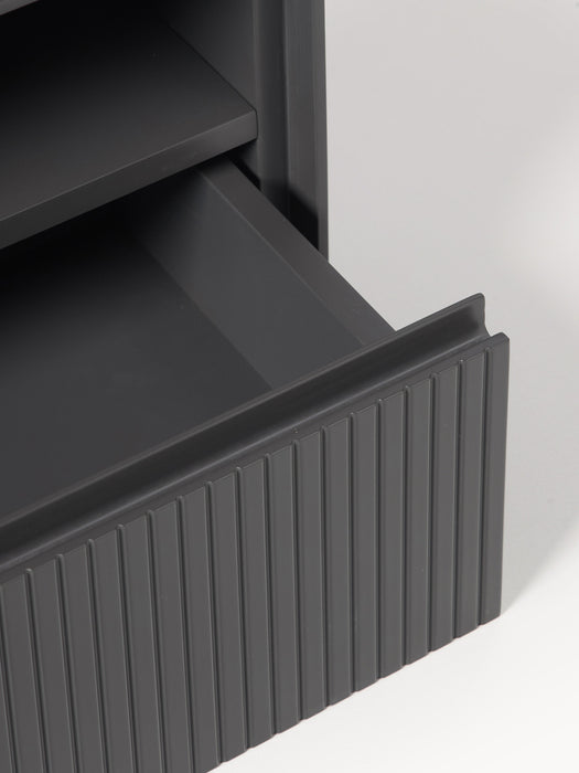 Wall-Mounted Bedside Table Shea with Ribbed Front