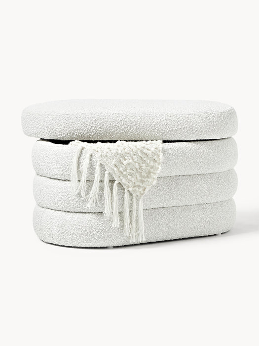 Small Boucl Upholstered Bench Alto with Storage Space