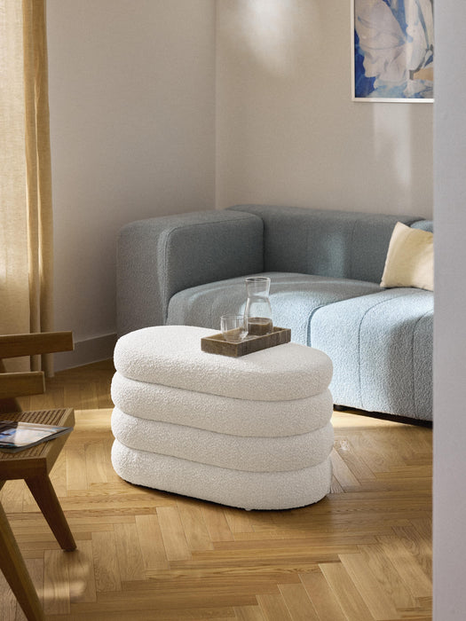 Small Boucl Upholstered Bench Alto with Storage Space