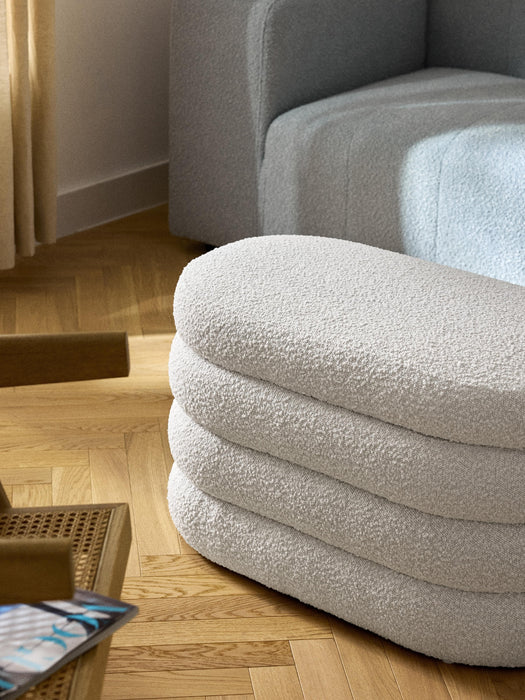 Small Boucl Upholstered Bench Alto with Storage Space