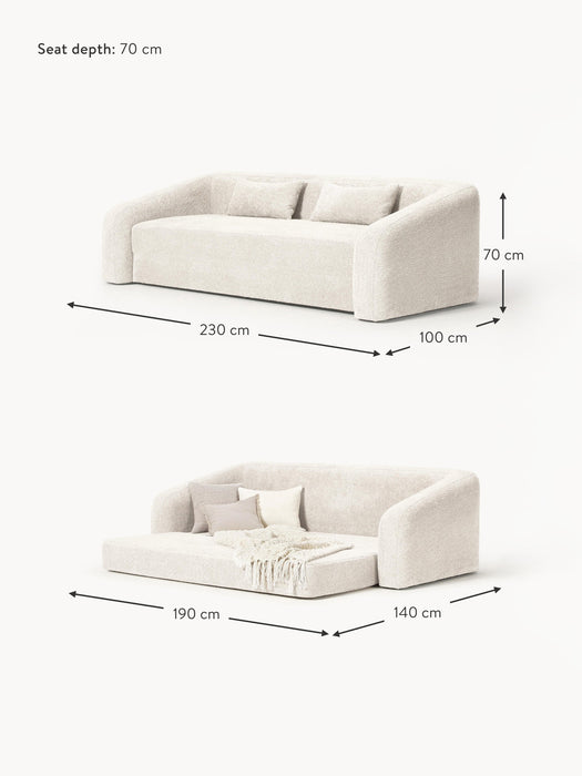 Teddy Boucl Sofa Bed Eliot 3-seater