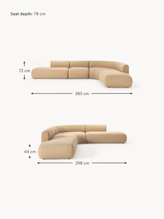 XL Modular Boucl Corner Sofa Sofia