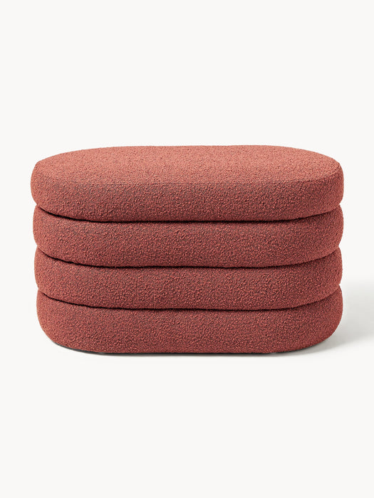 Small Boucl Upholstered Bench Alto with Storage Space
