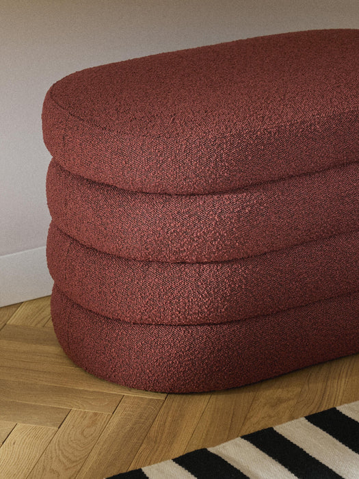 Small Boucl Upholstered Bench Alto with Storage Space