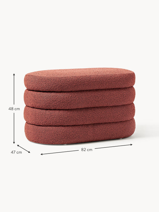 Small Boucl Upholstered Bench Alto with Storage Space