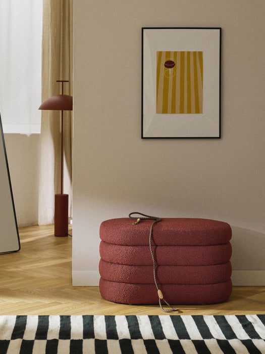 Small Boucl Upholstered Bench Alto with Storage Space