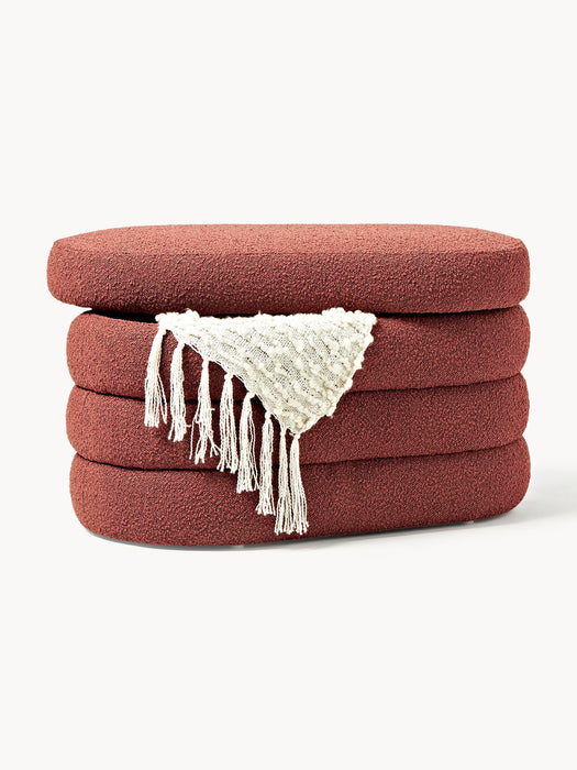 Small Boucl Upholstered Bench Alto with Storage Space