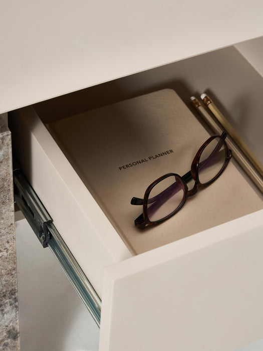 Marble and Metal Bedside Table Bruce