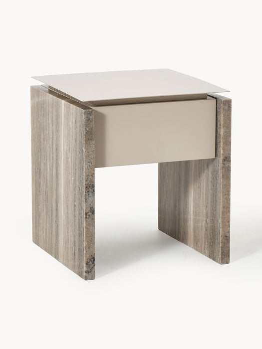 Marble and Metal Bedside Table Bruce