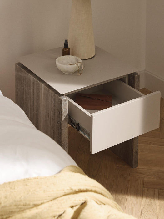 Marble and Metal Bedside Table Bruce