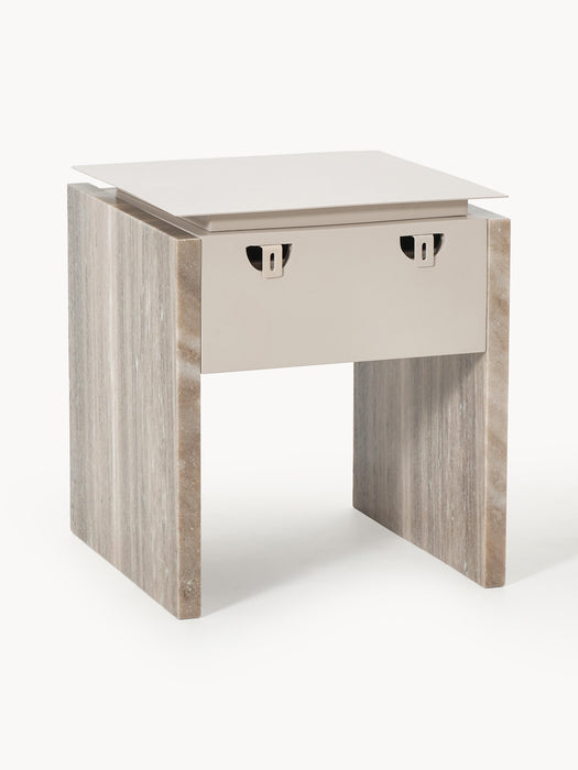 Marble and Metal Bedside Table Bruce