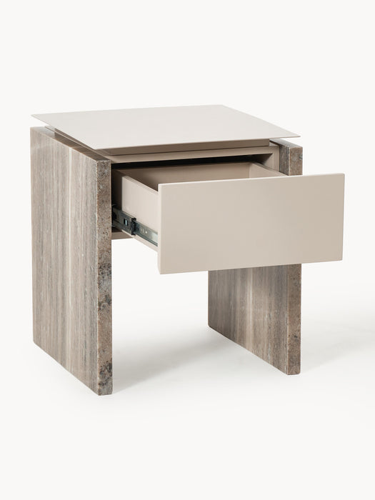 Marble and Metal Bedside Table Bruce