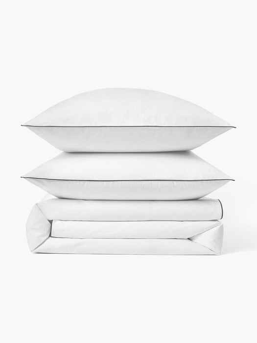 Daria Cotton Percale Duvet Cover with Piping